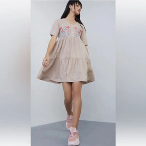 Bombay Paisley by Westside Floral Embroidered Dress Womens Size Small (711)‎